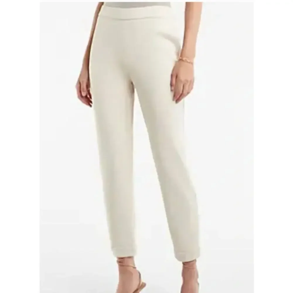 Express Womens Medium M Cream SuperSoft Double Knit Jogger Sandshell Ankle Pant - Picture 12 of 12